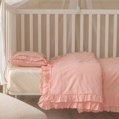 Luna Pembe %100 Pamuk Müslin Bebek Nevresim Takımı