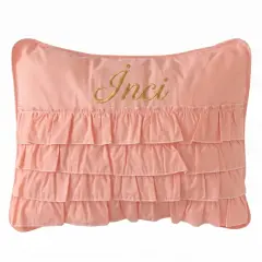 Luna Pembe İsimli %100 Pamuk Müslin Bebek Yastığı